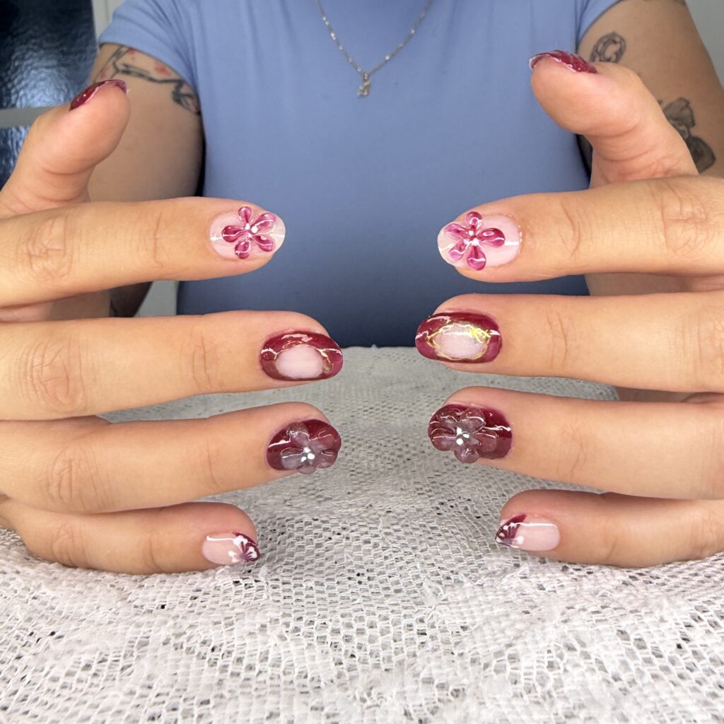 nail art rose
