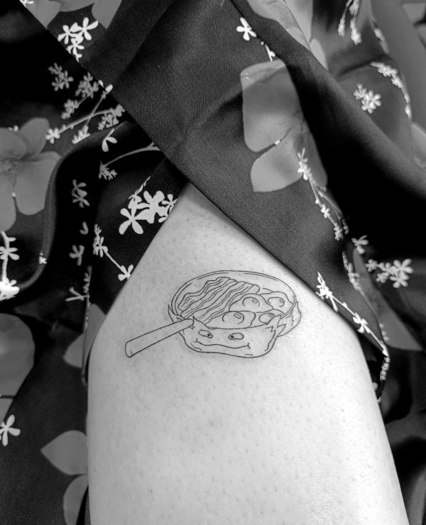 tatouage fineline calcifer